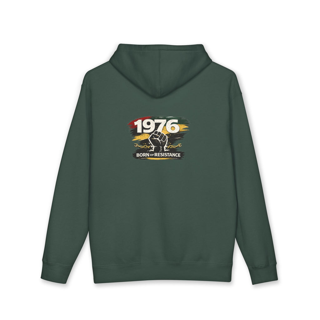 1976 Born to Resist Hoodie – Retro Fist Graphic Sweatshirt