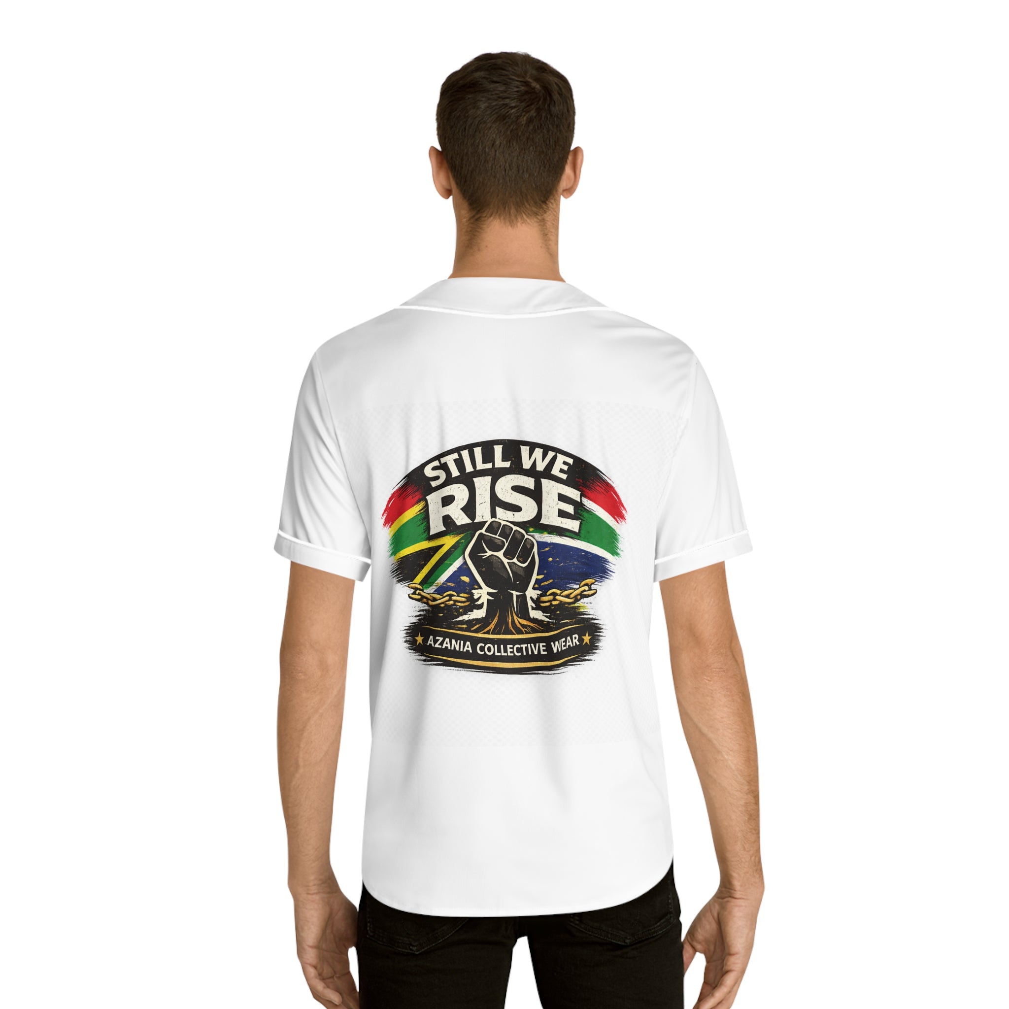 Still We Rise Baseball Jersey — Black Power Fist South Africa Pride