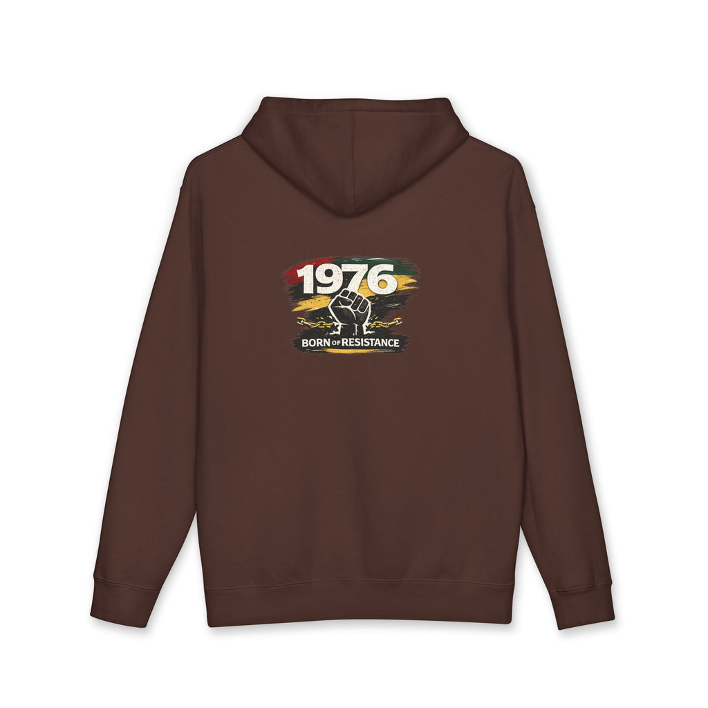 1976 Born to Resist Hoodie – Retro Fist Graphic Sweatshirt