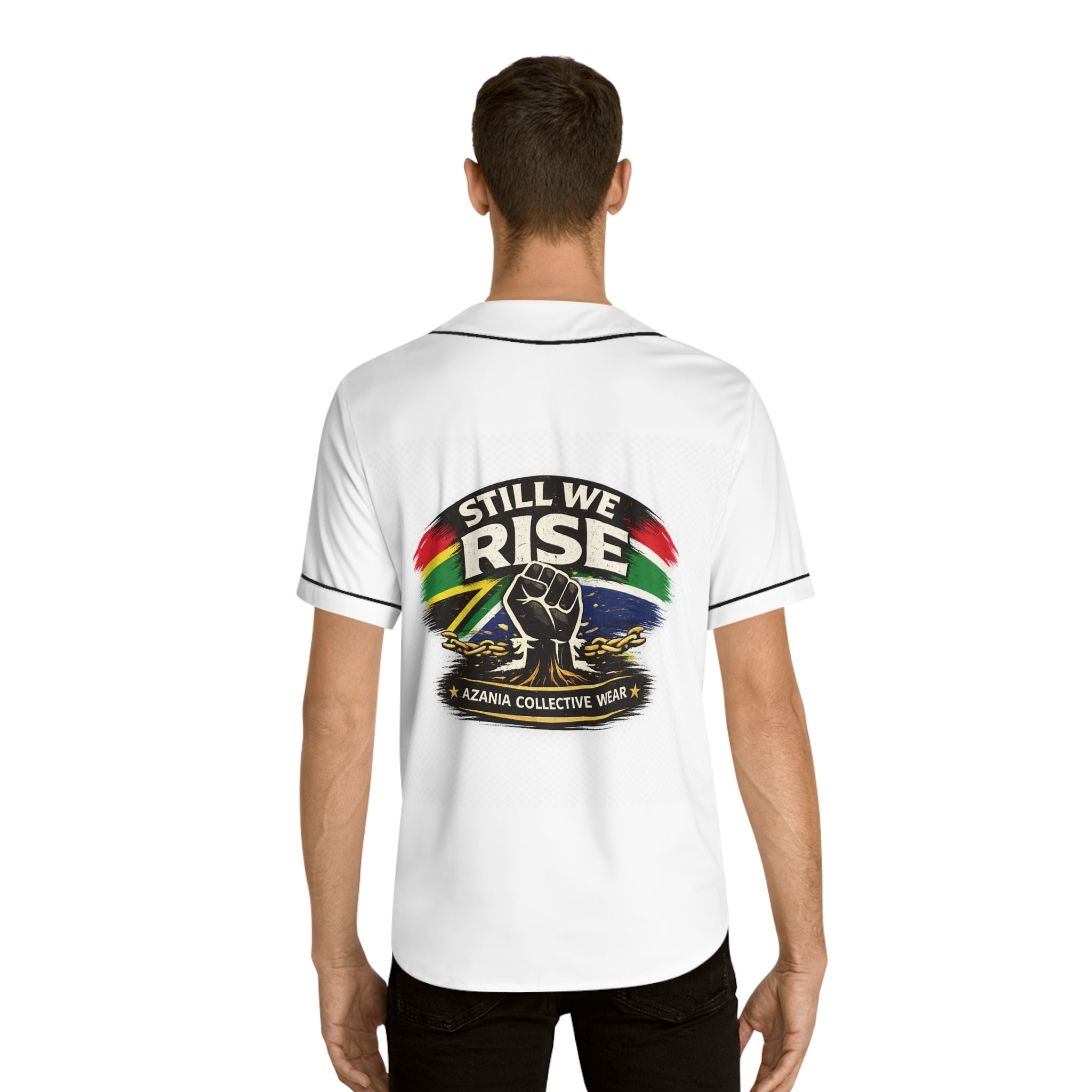 Still We Rise Baseball Jersey — Black Power Fist South Africa Pride