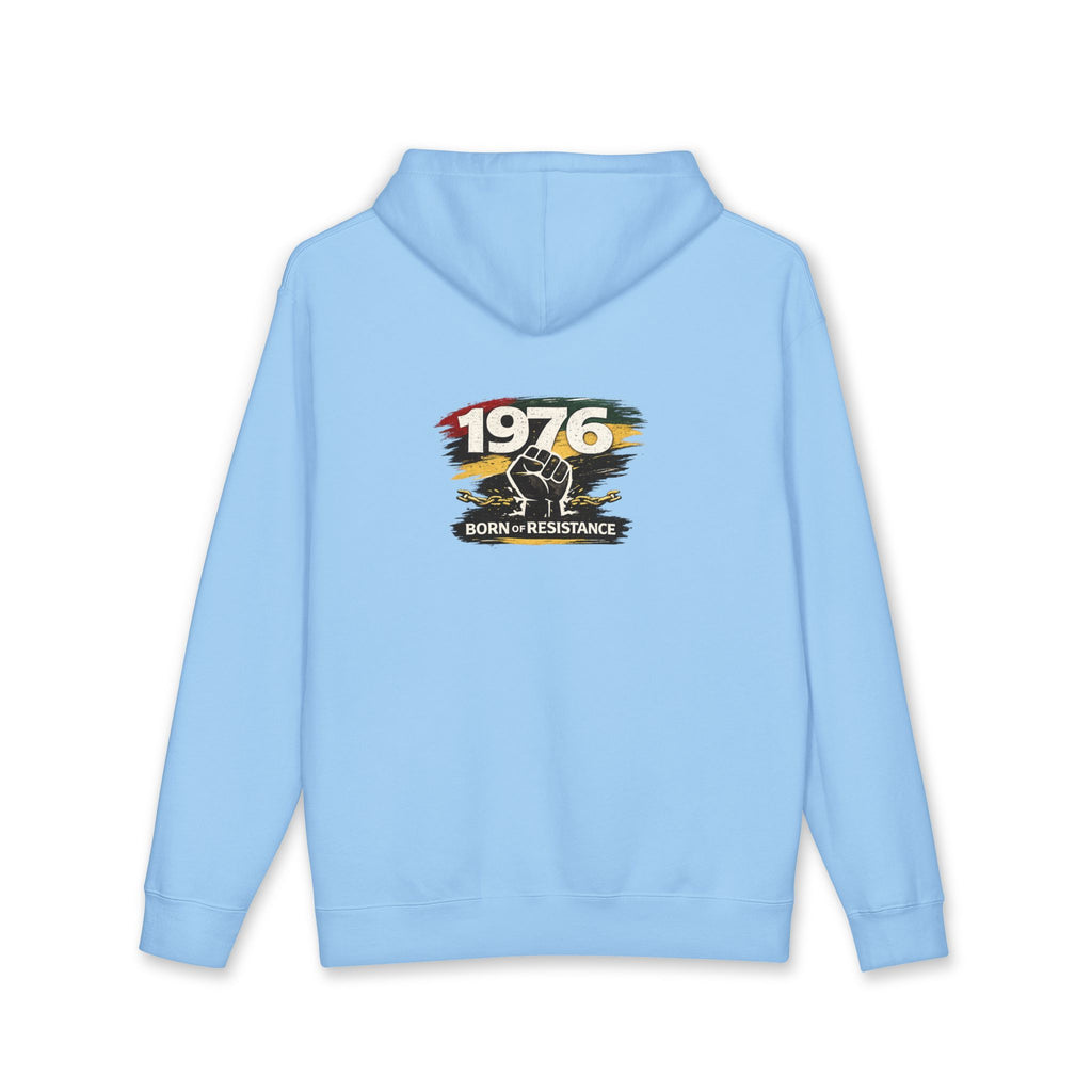 1976 Born to Resist Hoodie – Retro Fist Graphic Sweatshirt