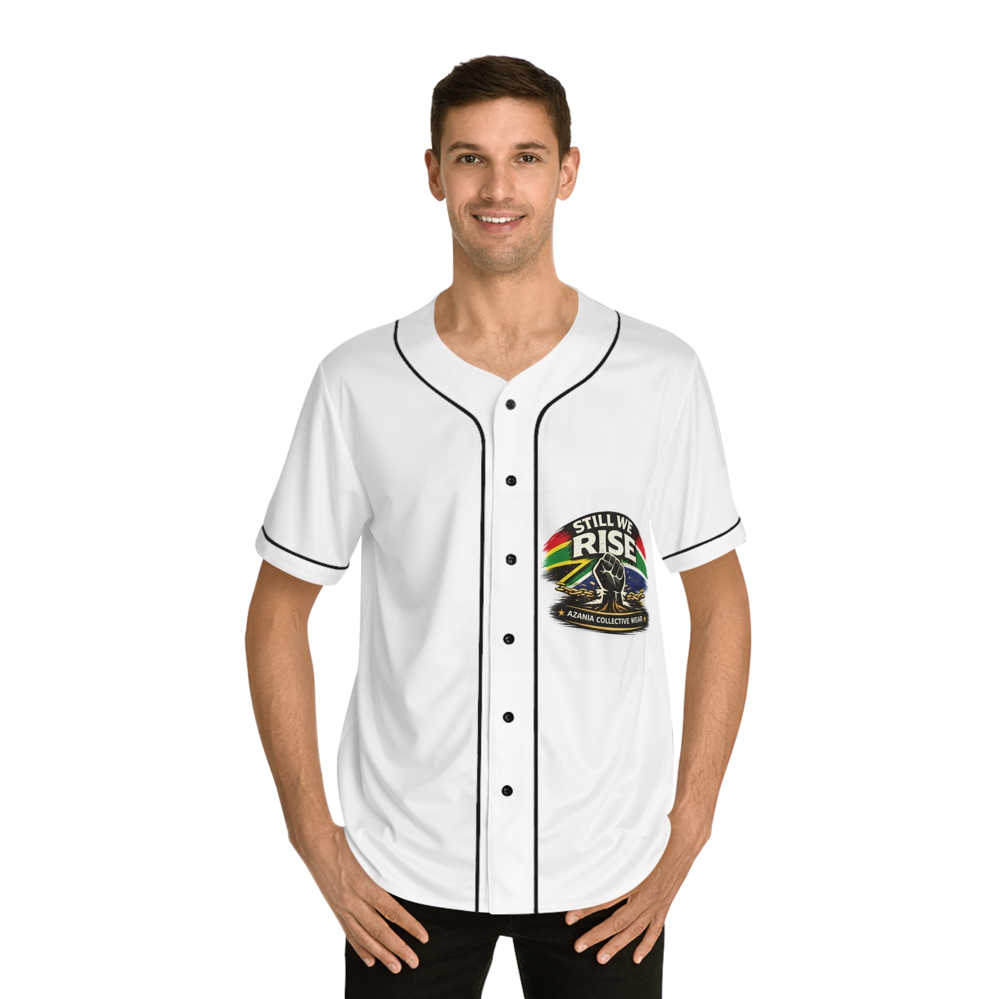 Still We Rise Baseball Jersey — Black Power Fist South Africa Pride